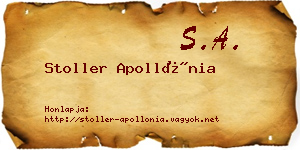 Stoller Apollónia névjegykártya